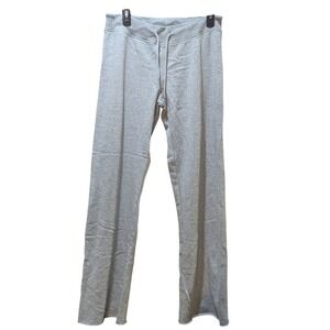 Brandy Melville Womens Gray Cotton Sweatpants Flare Leg Drawstring Waist Raw Hem